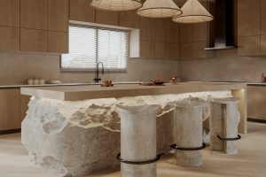 侘寂风厨房太治愈！把 “山野肌理” 搬回家是什么体验