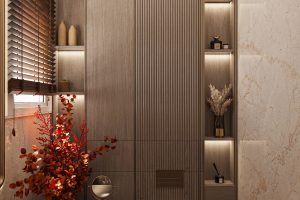 轻奢浴室美到！大理石 + 金属线条，洗漱都像在星级酒店