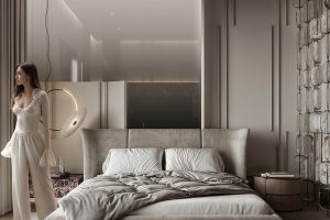 现代轻奢风卧室封神！大理石 + 艺术装置，每天醒来都是视觉盛宴