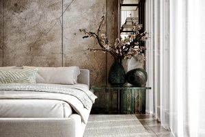 侘寂 + 轻奢卧室，高级到想赖床