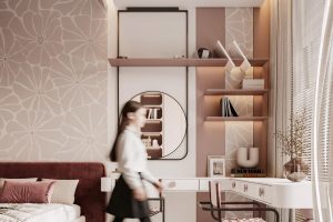 粉棕柔奢卧室|温馨实用双拿捏