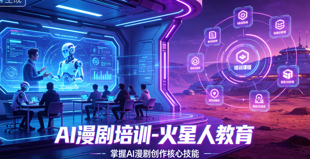 火星人教育 AIGC 漫剧课程：从入门到精通，实战教学打造爆款漫剧