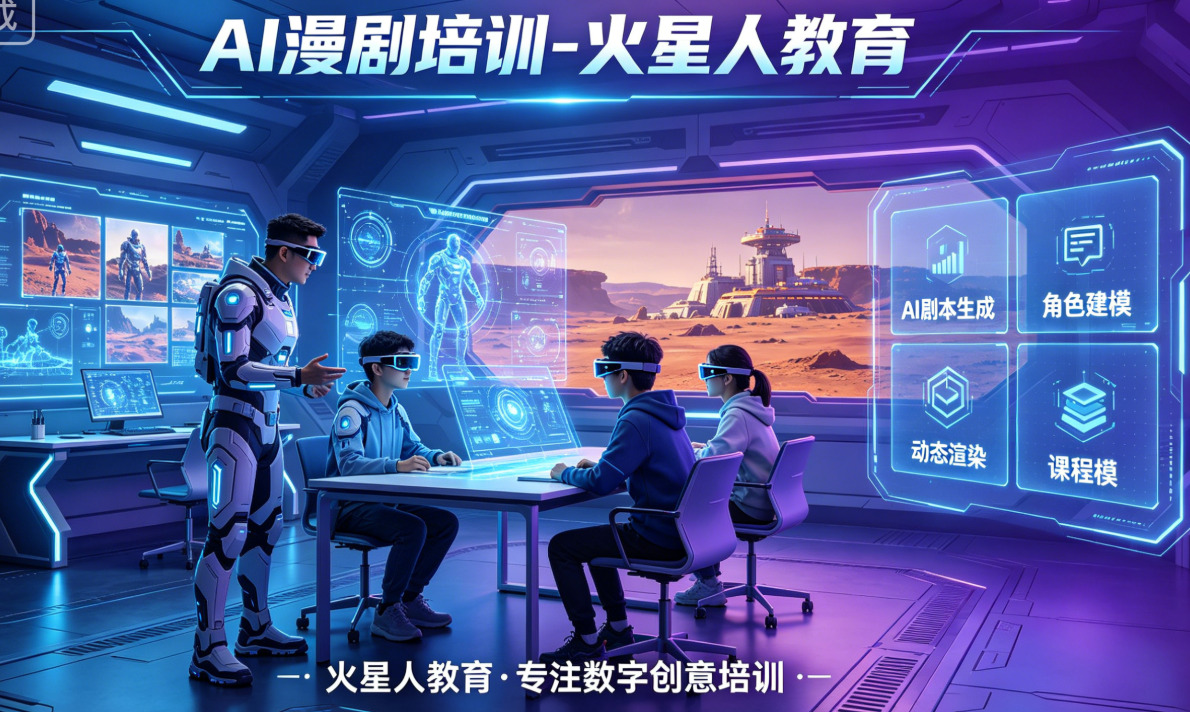 火星人教育 AIGC 漫剧班：AI 短剧创作实战培训，零基础速成爆款内容
