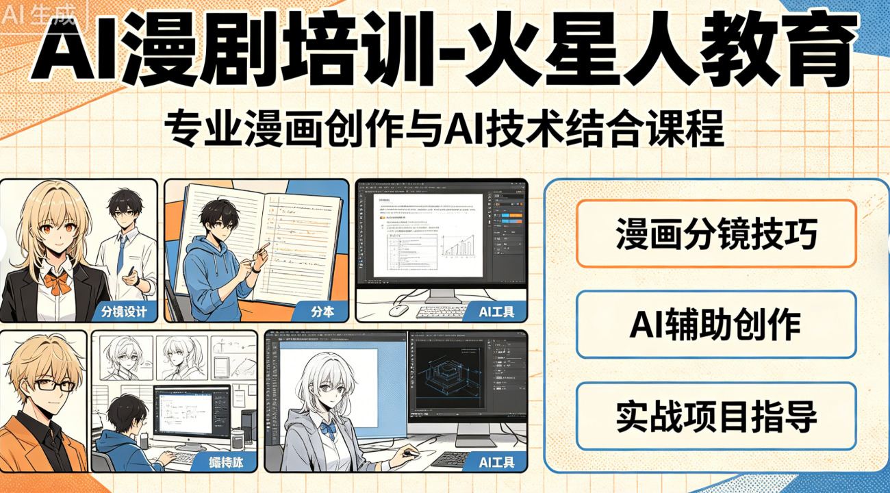 AI漫剧时代已来，火星人教育助你成为未来内容创作者！