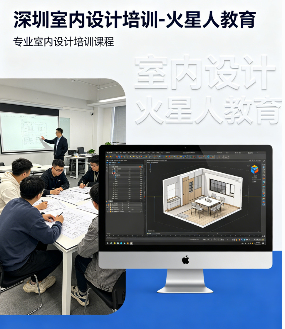 深圳室内设计培训口碑之选-火星人教育，专业师资，高薪就业保障