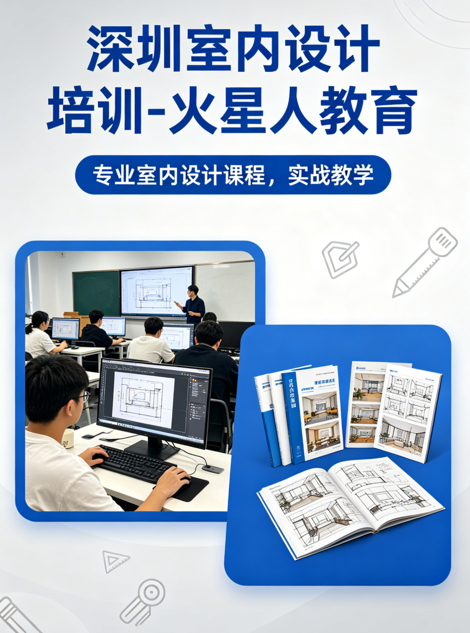深圳室内设计培训推荐：火星人教育零基础实战课程，高薪就业从这里起航