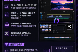 学习10 天PR影视剪辑课程 + 剪映 AI 短视频剪辑集训课程（火星人教育）