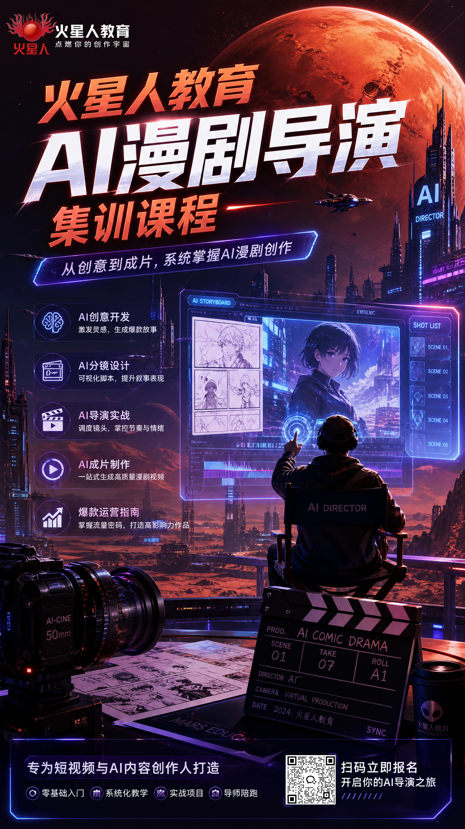 北京AI短剧培训哪里好？2026年火星人教育实战课程推荐